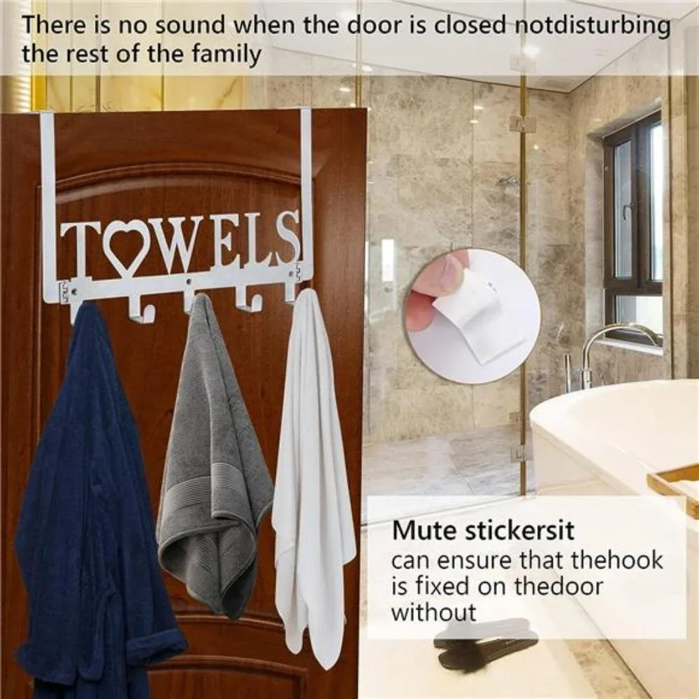Over The Door Towel Rack Metal Bath Towel Holder Hanger for Bathroom Bedroom